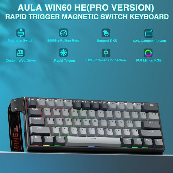 AULA WIN60 HE Black&Gray (Magnetic Switch) AULA WIN60 HE Black&Gray (Magnetic Switch)